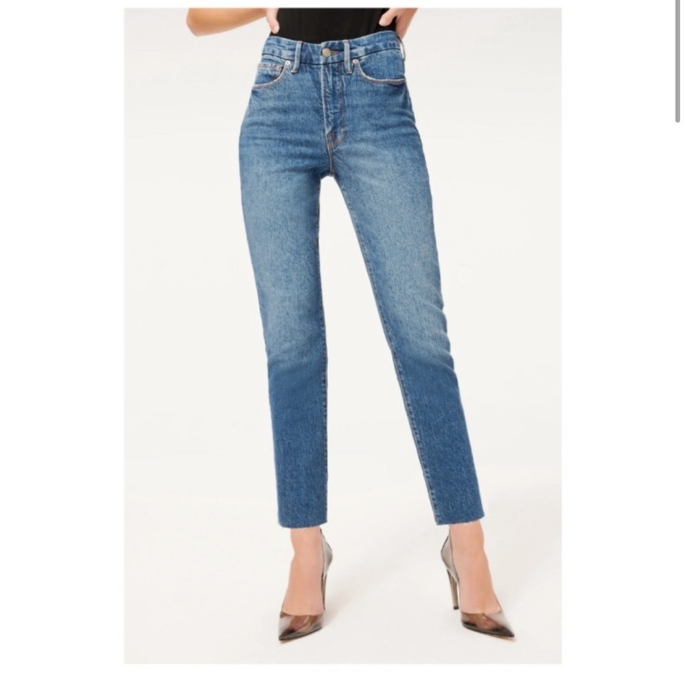 Good American Good Classic High-Rise Straight Jeans